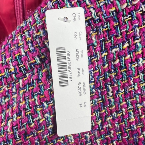 NEW J Crew Skirt Womens 14 pink purple tweed woven pencil preppy colorful italy - Picture 7 of 12